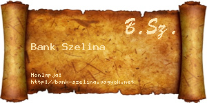 Bank Szelina névjegykártya